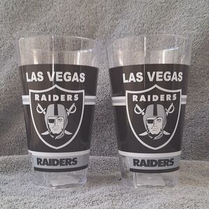Set Of Two Las Vegas Raiders 16 Oz Plastic Tumblers